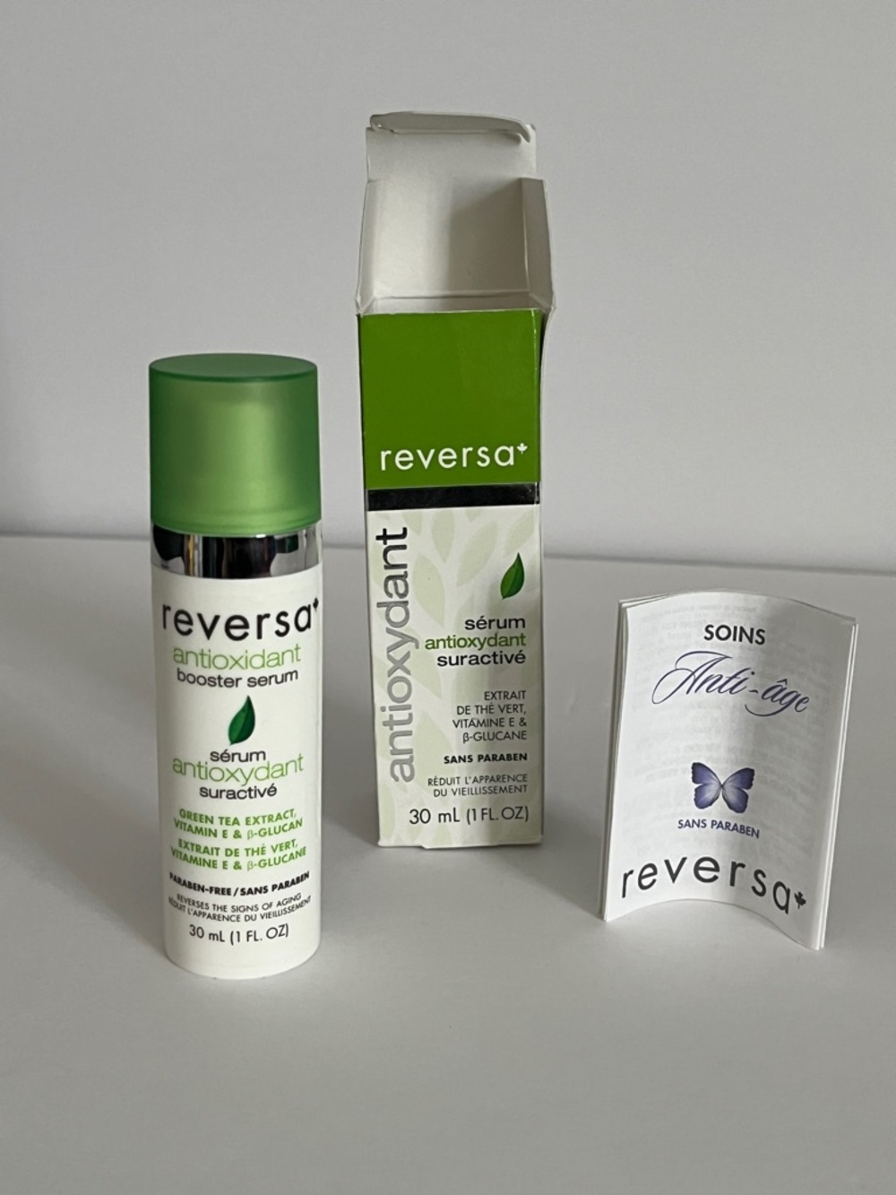 Reversa+ Antioxidant Booster Serum - Green Tea Extract Vitamin E & B-Glucan 30mL